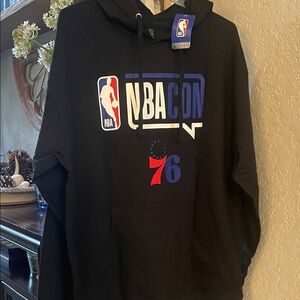 NBA Black Hoodie with Blue & Red NBA Con Graphics